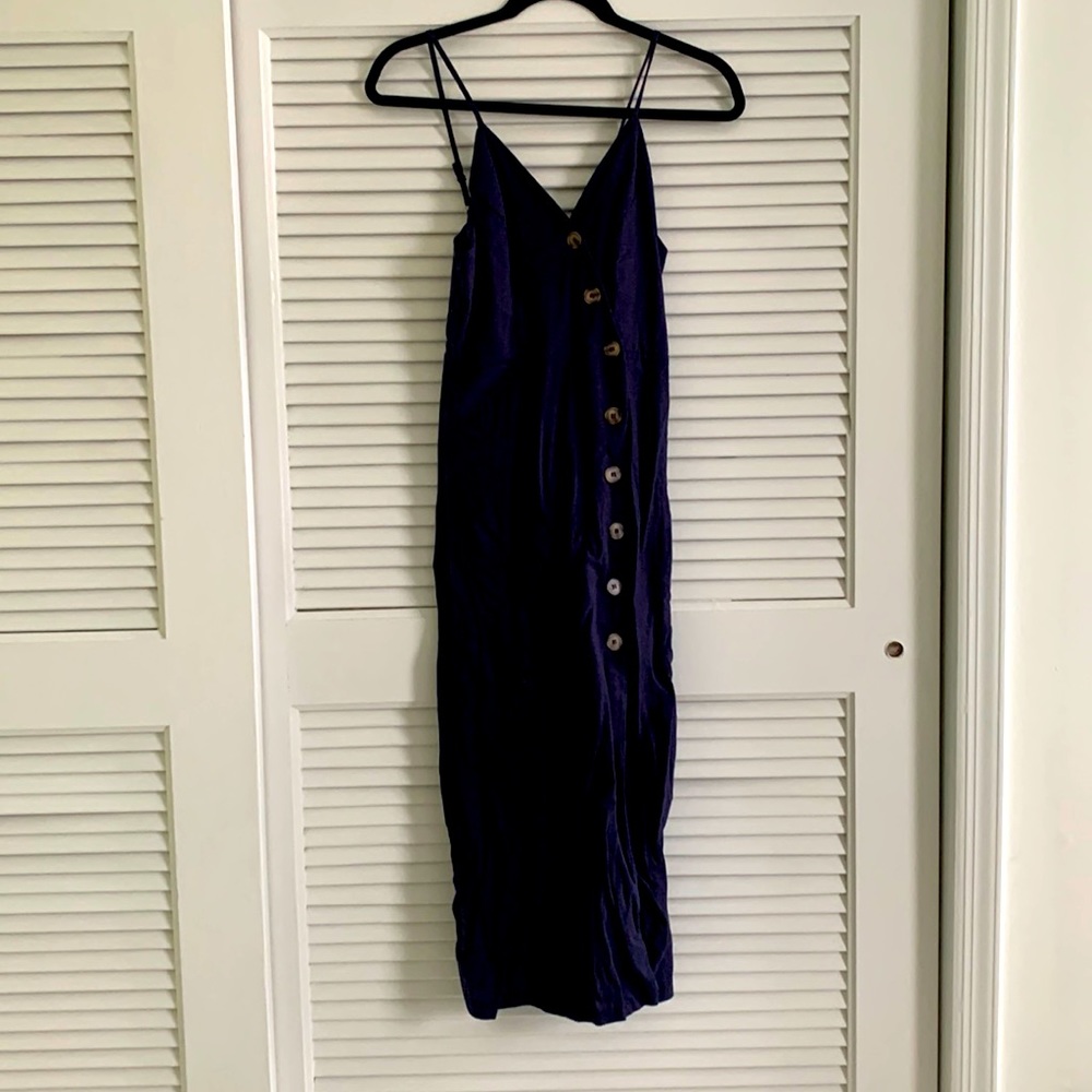 Navy blue button down dress